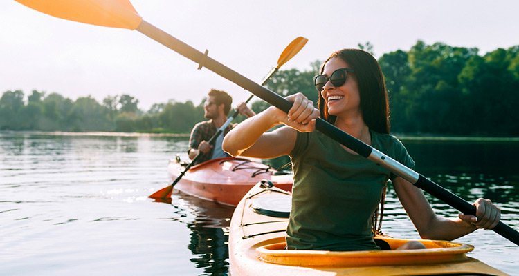 Kayaking on a river in Sri Lanka