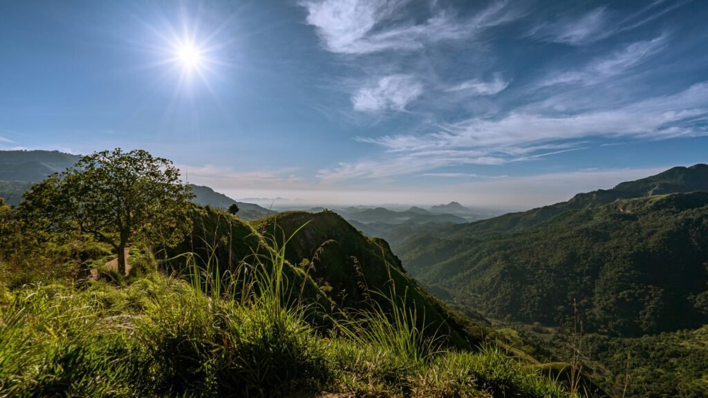 Misty highlands in Sri Lanka, adventure tour