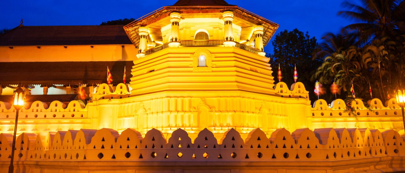 Sigiriya rock fortress at dusk, Sri Lanka